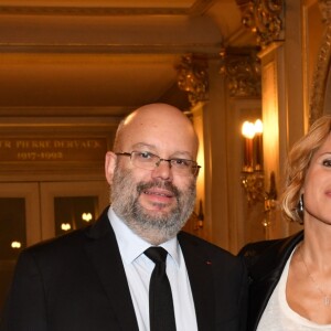 Exclusif - Arnaud Pouillart (directeur général de l'hôpital Lenval), Philippe Pradal (1er adjoint de la ville de Nice et président de la Fondation Lenval), Laura Tenoudji Estrosi et son mari Christian Estrosi (maire de Nice), durant le concert caritatif donné par la Musique des Sapeurs Pompiers de la ville de Nice à l'Opéra de Nice, au profit de la Fondation Lenval, avec pour marraine Laura Tenoudji Estrosi. Nice, le 24 novembre 2014. © Bruno Bebert/Bestimage