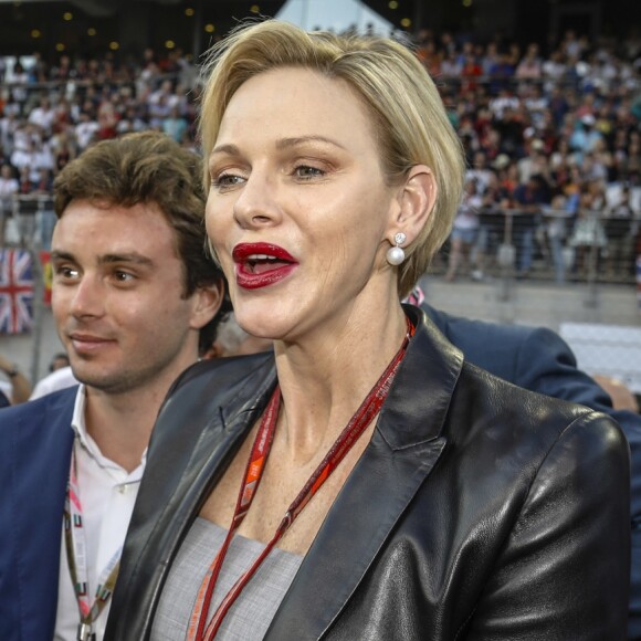 Charlene de Monaco au Grand Prix d'Abu Dhabi le 25 novembre 2018.