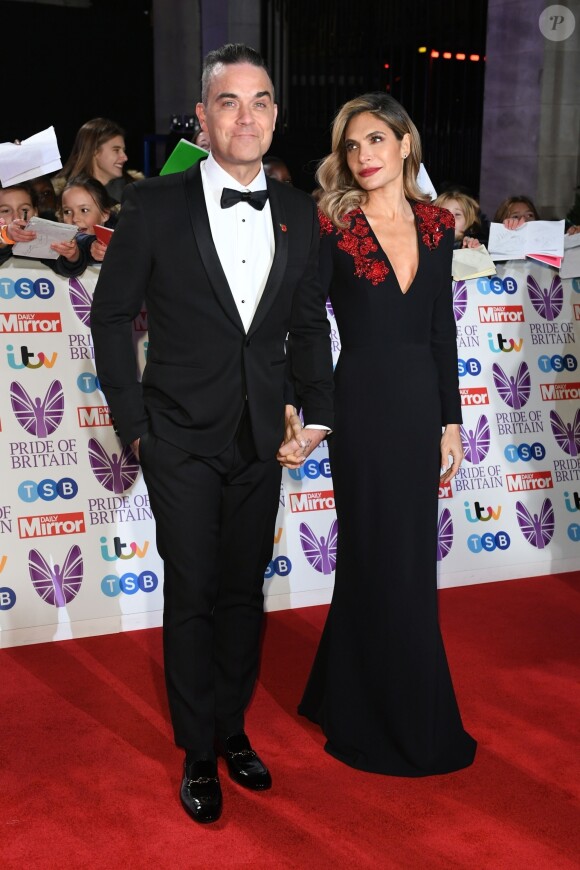 Robbie Williams et sa femme Ayda Field lors des "Pride of Britain Awards 2018" au Grosvenor House Hotel à Londres, le 29 octobre 2018.