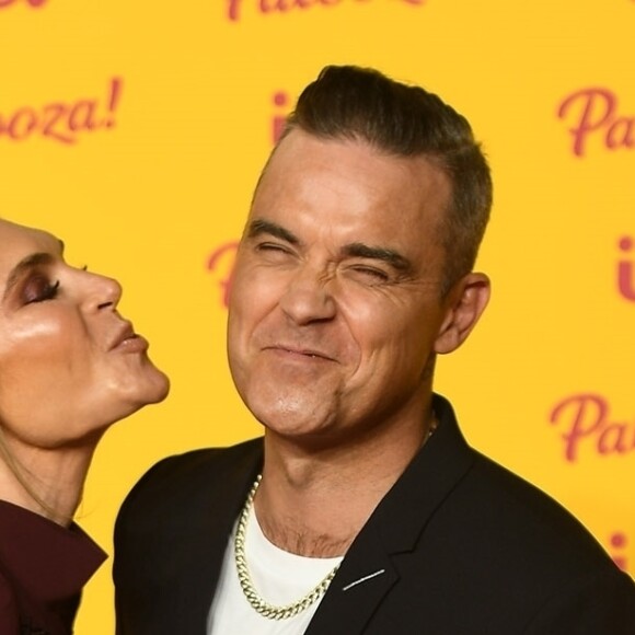 Robbie Williams et sa femme Ayda Field à la soirée ITV Palooza au Royal Festival Halls à Londres, le 16 octobre 2018.