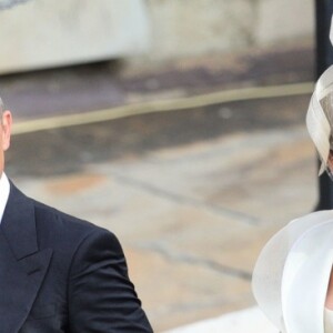 Robbie Williams et sa femme Ayda Field au mariage de la princesse Eugenie d'York et Jack Brooksbank en la chapelle Saint-George au château de Windsor le 12 octobre 2018.