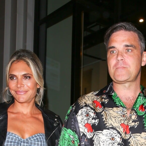 Robbie Williams et sa femme Ayda Field au restaurant Catch à West Hollywood, le 14 septembre 2018