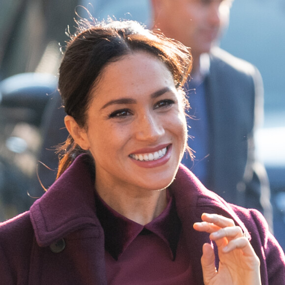 La duchesse Meghan de Sussex (Meghan Markle), enceinte, en visite à la Hubb Community Kitchen à Londres le 21 novembre 2018. 