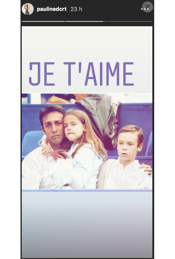 Image de la story Instagram de Pauline Ducruet pour l'anniversaire de son père Daniel Ducruet, le 27 novembre 2018. Avec Louis lors du tournoi de tennis de Mone-Carlo en 2003.