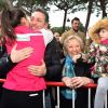 Daniel Ducruet, venu avec sa mère Maguy et sa fille Linoué, avec sa fille Pauline Ducruet lors du départ de celle-ci pour le Rallye Aïcha des Gazelles le 17 mars 2018 à Monaco. © Bruno Bebert/Bestimage