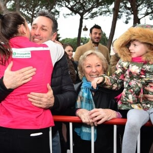 Daniel Ducruet, venu avec sa mère Maguy et sa fille Linoué, avec sa fille Pauline Ducruet lors du départ de celle-ci pour le Rallye Aïcha des Gazelles le 17 mars 2018 à Monaco. © Bruno Bebert/Bestimage