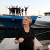 Exclusif - Brigitte Bardot et son mari Bernard d'Ormale avant qu'elle pose avec l'équipage de Brigitte Bardot Sea Shepherd, le célèbre trimaran d'intervention de l'organisation écologiste, sur le port de Saint-Tropez, le 26 septembre 2014 en escale pour 3 jours à deux jours de ses 80 ans. Cela fait au moins dix ans qu'elle n'est pas apparue en public sur le port tropézien.