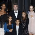 Luc Besson, sa femme Virginie, et leurs enfants Shanna, Thalia, Sateen, Mao à Saint Denis le 21 septembre 2012.