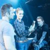 Exclusif - Bernard Schmitt, David, Laeticia et Johnny Hallyday - Répetitions du premier concert de la tournee "Born Rocker Tour" de Johnny Hallyday au POPB de Bercy à Paris. Le 14 juin 2013
