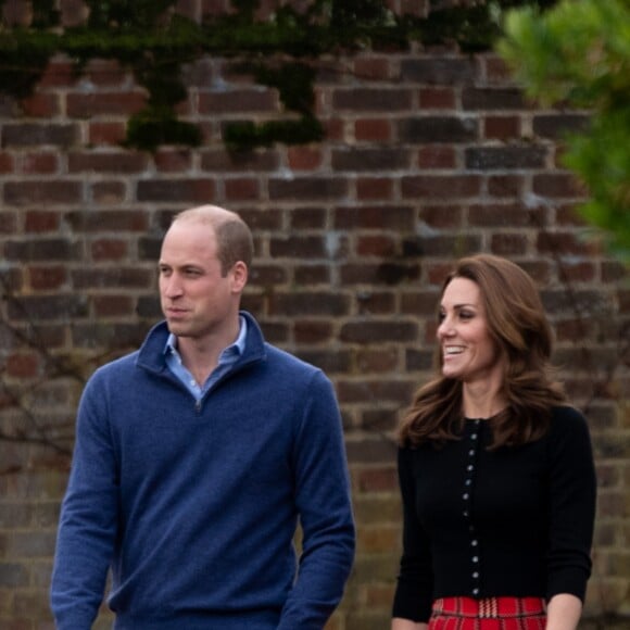 Le prince William, duc de Cambridge, et Catherine Kate Middleton, duchesse de Cambridge, arrivent à une fête de Noël pour le personnel de la RAF (Royal Air Force) Coningsby et Marham à Londres le 4 décembre 2018.