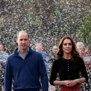 Le prince William, duc de Cambridge, et Catherine Kate Middleton, duchesse de Cambridge, arrivent à une fête de Noël pour le personnel de la RAF (Royal Air Force) Coningsby et Marham à Londres le 4 décembre 2018.