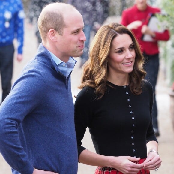 Le prince William, duc de Cambridge, et Catherine Kate Middleton, duchesse de Cambridge, arrivent à une fête de Noël pour le personnel de la RAF (Royal Air Force) Coningsby et Marham à Londres le 4 décembre 2018.