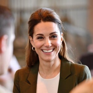 Le prince William et Catherine (Kate) Middleton se rendent sur la base militaire de la Royal Air Force (RAF) d'Akrotiri, à Chypre, pour rencontrer les soldats, les familles résidant sur la base, le personnel de la station et des membres de la communauté locale. Le 5 décembre 2018.