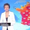 Catherine Laborde dans un bulletin météo très spécial sur C8, décembre 2018.