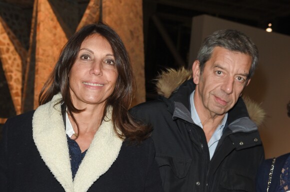 Exclusif - Michel Cymes et sa femme Nathalie - Dîner à la fondation Cartier au profit de La Chaîne de l'Espoir à Paris, le 14 décembre 2018. © Coadic Guirec/Bestimage