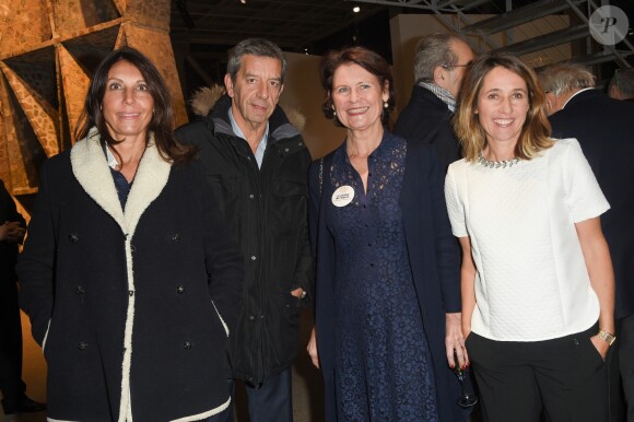 Exclusif - Michel Cymes, sa femme Nathalie et Alexia Laroche-Joubert - Dîner à la fondation Cartier au profit de La Chaîne de l'Espoir à Paris, le 14 décembre 2018. © Coadic Guirec/Bestimage