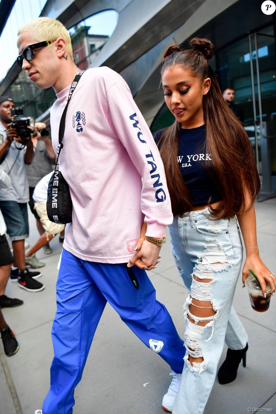 Ariana Grande et son fiancé Pete Davidson se rendent au concert Amazon Music Unboxing Prime Day à New York, le 11 juillet 2018