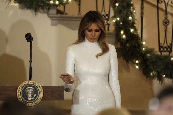 La première dame Melania Trump au bal du Congrès à la Maison Blanche à Washington le 15 décembre 2018.