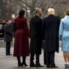 Donald J. Trump et Barack Obama avec leurs femmes Michelle et Melania - Investiture du 45e président des Etats-Unis Donald Trump à Washington DC le 20 janvier 2017