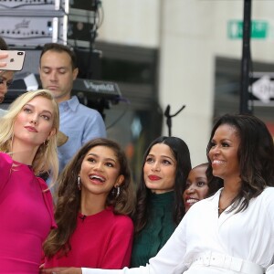 Michelle Obama, Karlie Kloss, Zendaya et Freida Pinto au Today show à l'occasion de la journée internationale de la fille à New York. Le 11 octobre 2018