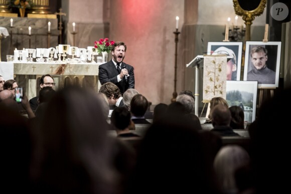 Messe en hommage au DJ Tim Bergling, alias Avicii en l'église Hedvig Eleonora à Stockholm le 16 novembre 2018.