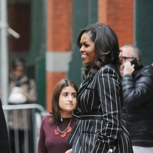 Michelle Obama quitte le magasin Barnes & Noble à New York le 30 novembre 2018.