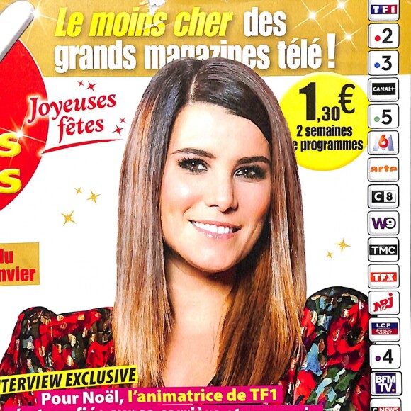 Karine Ferri en couverture du magazine "TV Grandes Chaînes", en kiosques lundi 24 décembre 2018.