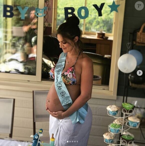 Sophie Brusseaux, enceinte lors de sa baby-shower. Août 2017.