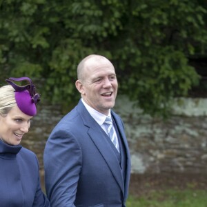 Zara et Mike Tindall à la messe de Noël à l'église Sainte-Marie-Madeleine à Sandringham, le 25 décembre 2018.