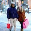 Exclusif - Wyatt Russell et sa compagne Meredith Hagner font du shopping à Aspen dans le Colorado. Le 24 décembre 2018