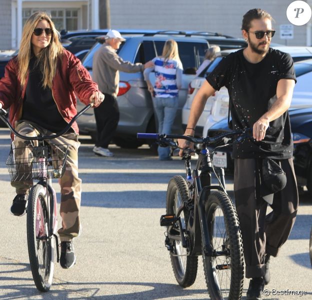 Heidi Klum fait un balade avec son fiancé Tom Kaulitz et trois de ses enfants à Santa Monica le 29 décembre 2018.