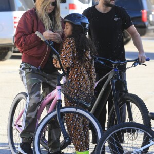 Heidi Klum fait un balade avec son fiancé Tom Kaulitz et trois de ses enfants à Santa Monica le 29 décembre 2018.