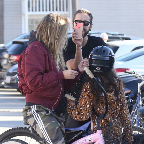 Heidi Klum fait un balade avec son fiancé Tom Kaulitz et trois de ses enfants à Santa Monica le 29 décembre 2018.