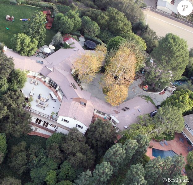 Vue aérienne de la maison de Ben Affleck et Jennifer Garner, à Los Angeles.
