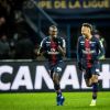 Moussa Diaby, Neymar au Parc des Princes à Paris le 9 janvier 2019 lors du quart de finale de la Coupe de la Ligue entre le PSG et l'En Avant Guingamp. © Cyril Moreau/Bestimage