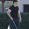 Exclusif - Chris Pratt fait du golf sur un practice à Santa Monica le 26 novembre 2018.