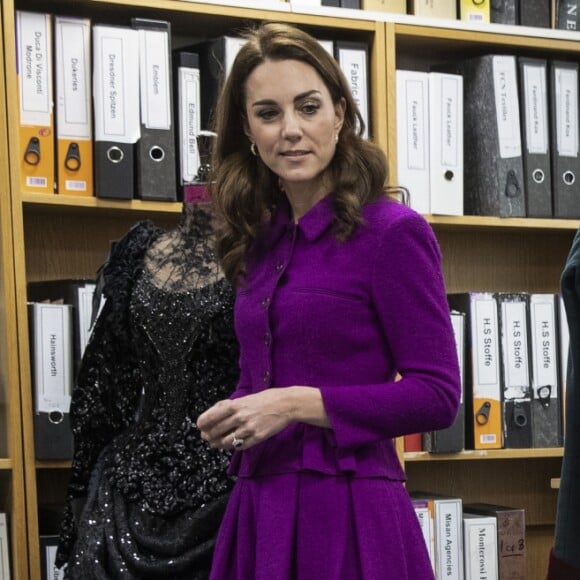 Kate Catherine Middleton, duchesse de Cambridge, arrive à la Royal Opera House à Londres, pour visiter le département costumes, le 16 janvier 2019.