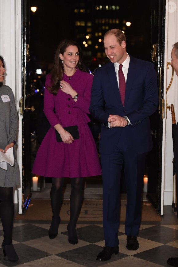 Le prince William, duc de Cambridge et Catherine Kate Middleton, duchesse de Cambridge arrivent à une conférence sur la santé mentale à Chandos House à Londres le 6 février 2017.