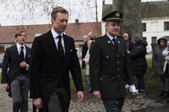 Le grand-duc Henri de Luxembourg aux obsèques du comte Philippe de Lannoy à Anvaing en Belgique le 16 janvier 2019.