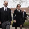 Christian de Lannoy et la reine Mathilde de Belgique aux obsèques du comte Philippe de Lannoy à Anvaing en Belgique le 16 janvier 2019.