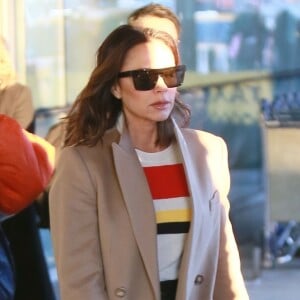 Victoria Beckham arrive à l'aéroport de JFK à New York, le 21 janvier 2019.