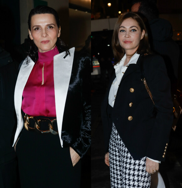 Juliette Binoche et Emmanuelle Béart - Arrivées des people au défilé de mode Haute-Couture printemps-été 2019 Balmain à Paris le 23 janvier 2019.