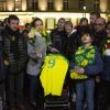 Hommage populaire à Emiliano Sala à Nantes le 22 janvier 2019, au lendemain de sa disparition à bord d'un avion qui le menait à Cardiff. © Laetitia Notarianni / Bestimage
