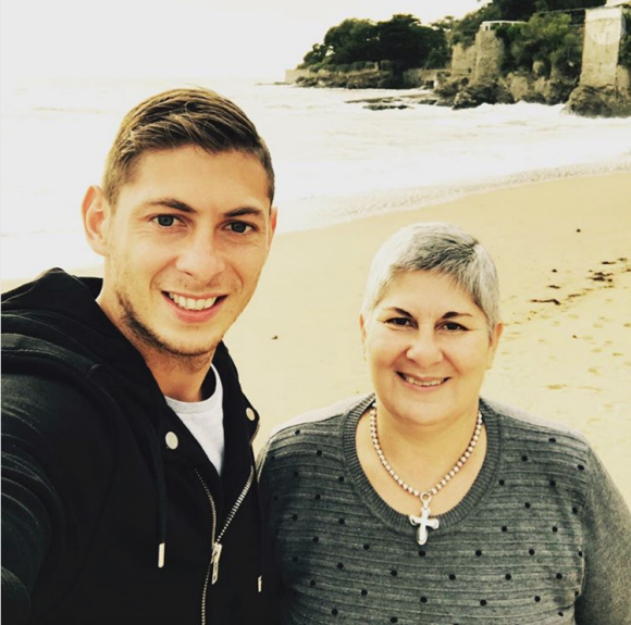 Emiliano Sala et sa mère Mercedes, photo Instagram octobre 2017