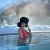 Nabilla à l'Aqua Dome en Autriche, le 22 janvier 2019. Ici dans son bassin à 35 degrés !