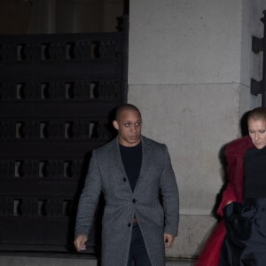 Semi-exclusif - Céline Dion et Pepe Munoz à la sortie du restaurant Girafe à Paris, France, le 27 janvier 2019.