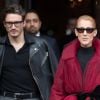 Céline Dion et son ami Pepe Munoz à la sortie de l'hotel Crillon à Paris se rendent au théâtre Mogador le 27 Janvier 2019