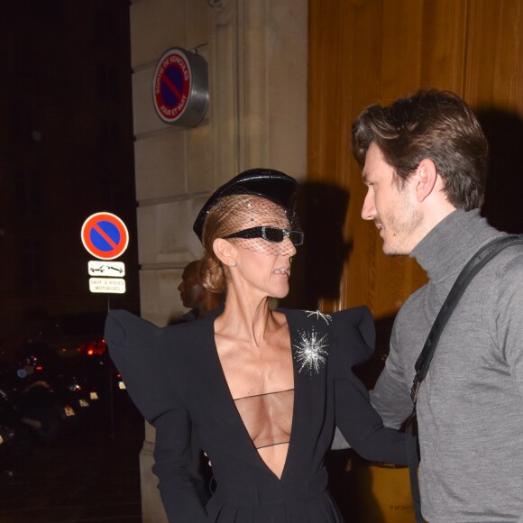 Céline Dion et Pepe Munoz arrivent aux Folies Bergère à Paris le 25 janvier 2019