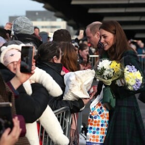 Le prince William, duc de Cambridge, et Kate Middleton, duchesse de Cambridge, inaugurent officiellement le musée de design "Victoria and Albert Museum Dundee" à Dundee en Ecosse, le 29 janvier 2019.