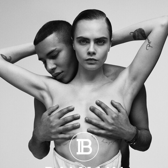 Olivier Rousteing et Cara Delevingne figurent sur la campagne publicitaire de Balmain, printemps-été 2019. Photo par Dan Beleiu.